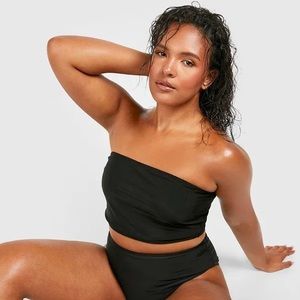 Boohoo Plus Essentials Longline Bandeau Bikini Top